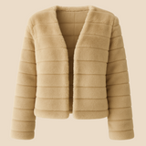 Kurtka damska z miękkiego futerka – elegancka krótka kurtka na chłodne dni