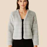 Kurtka damska z miękkiego futerka – elegancka krótka kurtka na chłodne dni