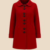 Elegancki płaszcz damski z kołnierzem – klasyczny płaszcz z guzikami