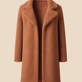 Miękki płaszcz damski z futerkiem – elegancki płaszcz z kołnierzem na chłodne dni