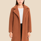 Miękki płaszcz damski z futerkiem – elegancki płaszcz z kołnierzem na chłodne dni