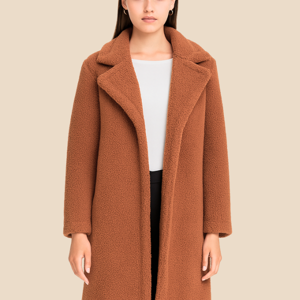 Miękki płaszcz damski z futerkiem – elegancki płaszcz z kołnierzem na chłodne dni