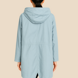 Długi płaszcz damski z kapturem – lekki płaszcz przeciwdeszczowy na wiosnę i jesień