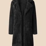 Miękki płaszcz damski z futerkiem – elegancki płaszcz z kołnierzem na chłodne dni