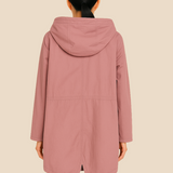 Długi płaszcz damski z kapturem – lekki płaszcz przeciwdeszczowy na wiosnę i jesień