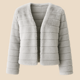 Kurtka damska z miękkiego futerka – elegancka krótka kurtka na chłodne dni