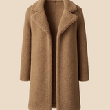 Miękki płaszcz damski z futerkiem – elegancki płaszcz z kołnierzem na chłodne dni