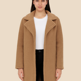 Miękki płaszcz damski z futerkiem – elegancki płaszcz z kołnierzem na chłodne dni