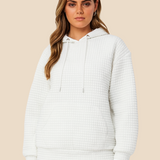 Bluza damska z kapturem z ciepłej dzianiny