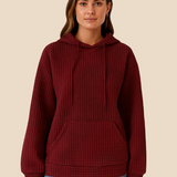 Bluza damska z kapturem z ciepłej dzianiny