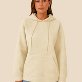 Bluza damska z kapturem z ciepłej dzianiny