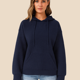 Bluza damska z kapturem z ciepłej dzianiny