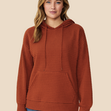 Bluza damska z kapturem z ciepłej dzianiny