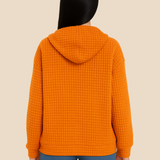 Bluza damska z kapturem z ciepłej dzianiny