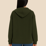 Bluza damska z kapturem z ciepłej dzianiny