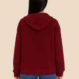 Bluza damska z kapturem z ciepłej dzianiny