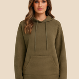 Bluza damska z kapturem z ciepłej dzianiny