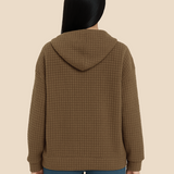 Bluza damska z kapturem z ciepłej dzianiny