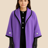 Stylowe ponczo damskie z kapturem i guzikami – eleganckie okrycie na jesień i zimę