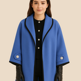 Stylowe ponczo damskie z kapturem i guzikami – eleganckie okrycie na jesień i zimę