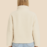 Bluza damska z futerkiem sherpa – ciepła bluza z zamkiem i kieszeniami