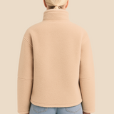 Bluza damska z futerkiem sherpa – ciepła bluza z zamkiem i kieszeniami