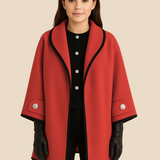 Stylowe ponczo damskie z kapturem i guzikami – eleganckie okrycie na jesień i zimę