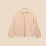 Bluza damska z futerkiem sherpa – ciepła bluza z zamkiem i kieszeniami