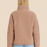 Bluza damska z futerkiem sherpa – ciepła bluza z zamkiem i kieszeniami