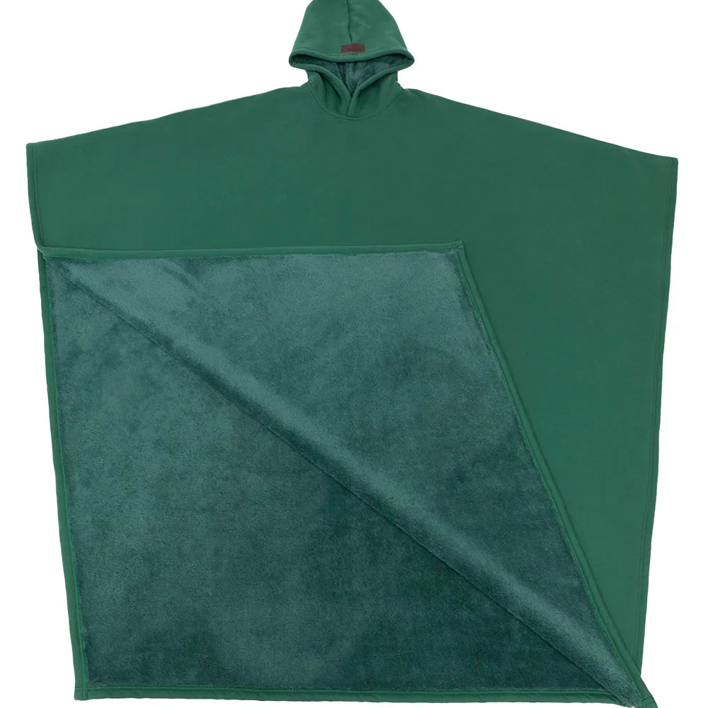 Ciepłe ponczo z kapturem z miękkiego polaru