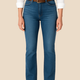 Damskie jeansy z szeroką nogawką i wysokim stanem