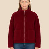 Bluza damska z futerkiem sherpa – ciepła bluza z zamkiem i kieszeniami