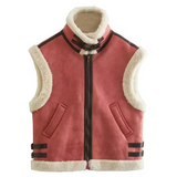 Stylowa kamizelka damska z kożuszkiem