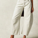 Damskie spodnie z wysokim stanem i luźnym krojem