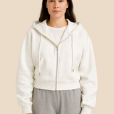 Krótka bluza damska z kapturem i zamkiem