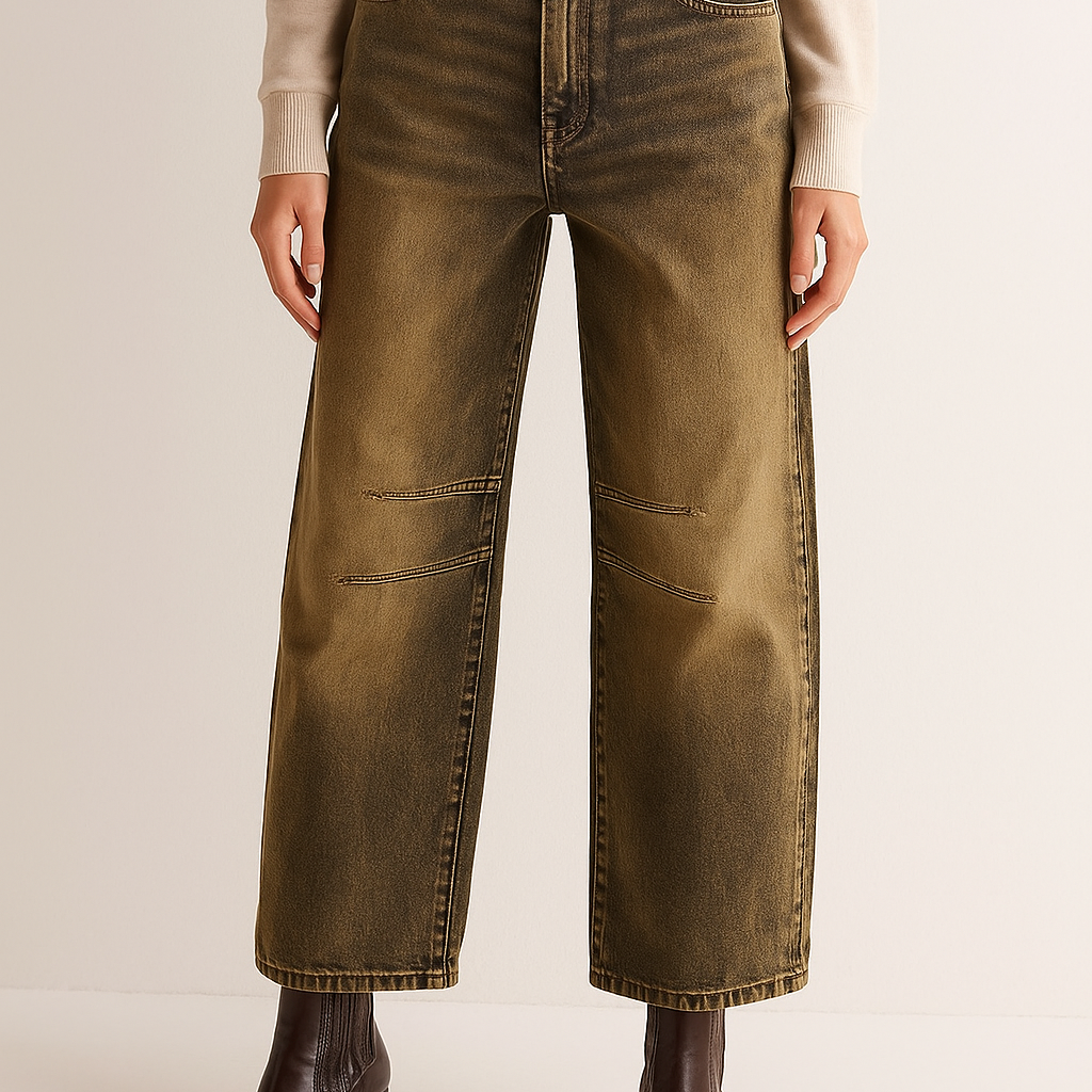 Damskie jeansy straight leg z wysokim stanem