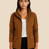 Kurtka damska casualowa z kieszeniami i zamkiem błyskawicznym