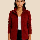 Kurtka damska casualowa z kieszeniami i zamkiem błyskawicznym