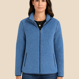 Miękka bluza teddy damska z kołnierzem zapinana na suwak