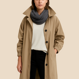 Długi płaszcz damski z kapturem – lekki płaszcz przeciwdeszczowy na wiosnę i jesień