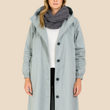 Długi płaszcz damski z kapturem – lekki płaszcz przeciwdeszczowy na wiosnę i jesień