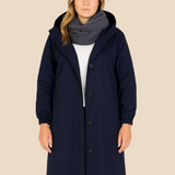 Długi płaszcz damski z kapturem – lekki płaszcz przeciwdeszczowy na wiosnę i jesień