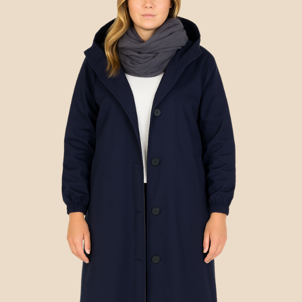 Długi płaszcz damski z kapturem – lekki płaszcz przeciwdeszczowy na wiosnę i jesień