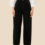 Damskie spodnie z wysokim stanem i luźnym krojem