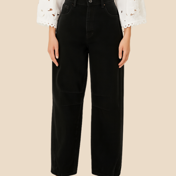 Damskie spodnie z wysokim stanem i luźnym krojem