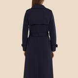 Damski klasyczny trencz z paskiem i klapami