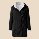 Damski płaszcz z kapturem i podszewką z miękkiego futerka