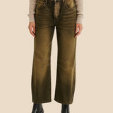 Damskie spodnie z wysokim stanem i luźnym krojem