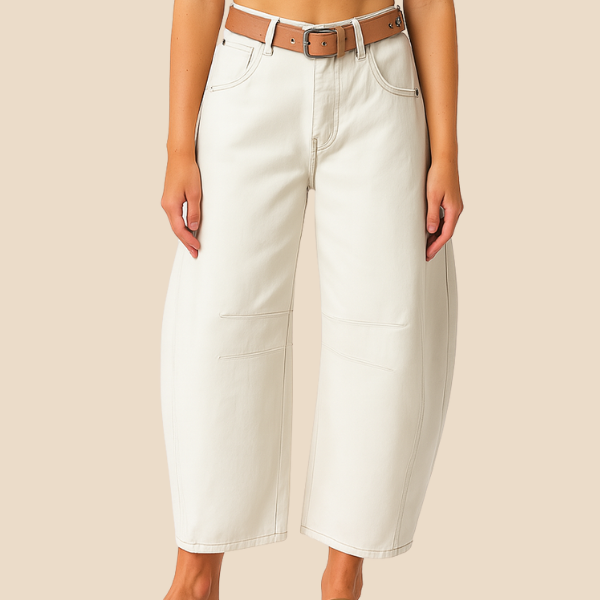 Damskie spodnie z wysokim stanem i luźnym krojem