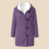 Damski płaszcz z kapturem i podszewką z miękkiego futerka